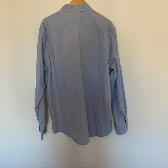Nordstrom Men’s Traditional Fit Light Blue Dress Shirt, Size 18/38, 100% Cotton - Picture 2 of 4